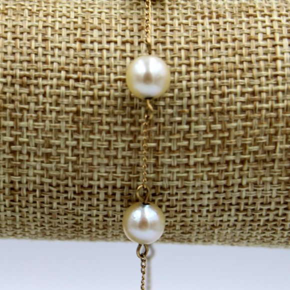 14K Pearl Station Bracelet 17.5 CTS - Picture 7 of 10
